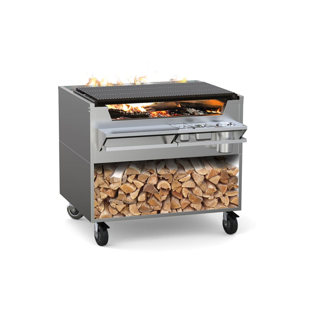 633-WSSFB34 34" 36 Series Wood Burning Charbroiler w/ Cast Iron Grates
