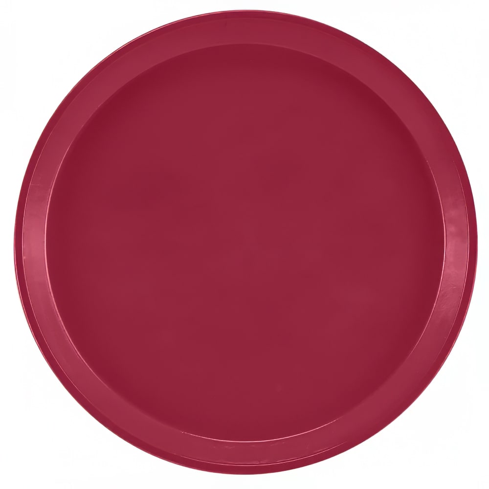 144-1600505 16" Round Serving Camtray - Fiberglass, Cherry Red