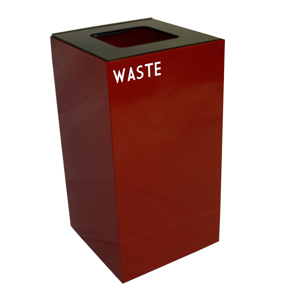 125-28GC03SC 28 gal Indoor Decorative Trash Can - Metal, Scarlet