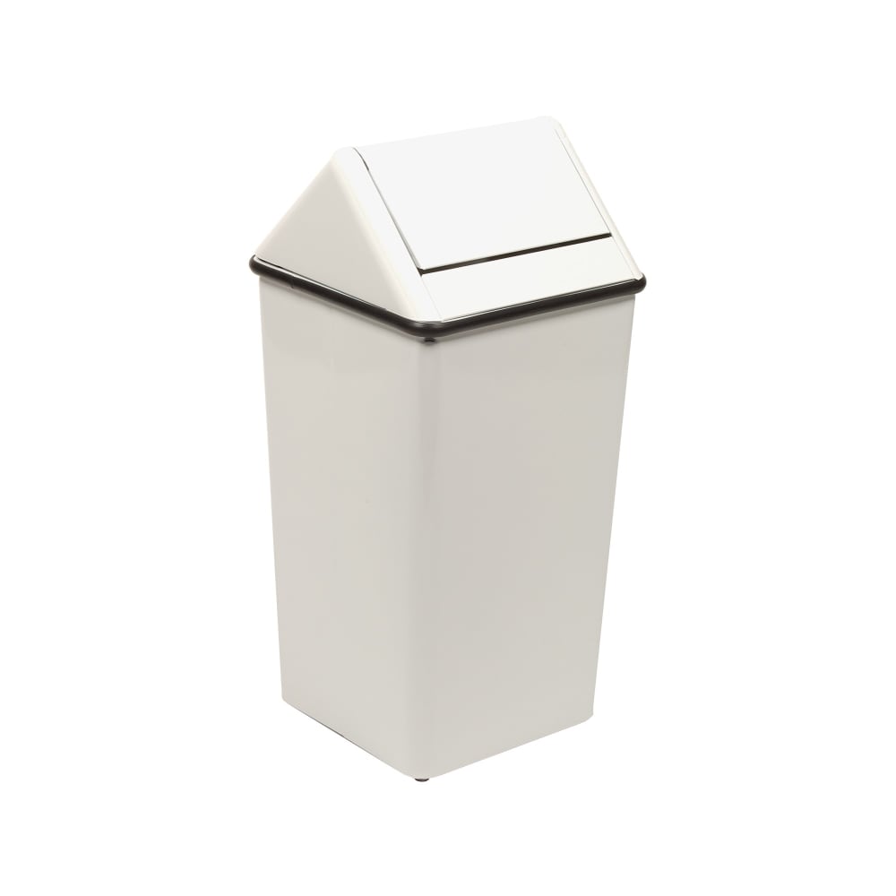 125-1511HTWH 36 gal Indoor Decorative Trash Can - Metal, White