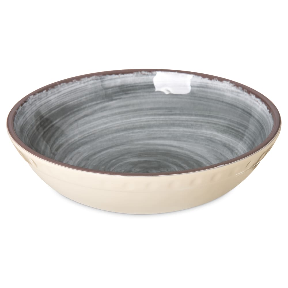 028-5401918 32 oz Round Melamine Cereal Bowl, Smoke Gray