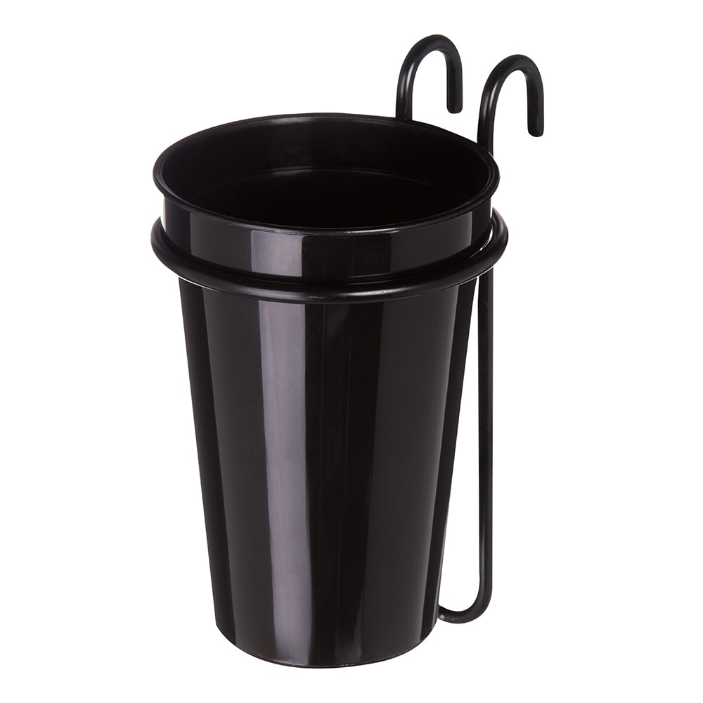 094-C8500S 1 Compartment Straw Holder - 4 1/4" x 7", Black