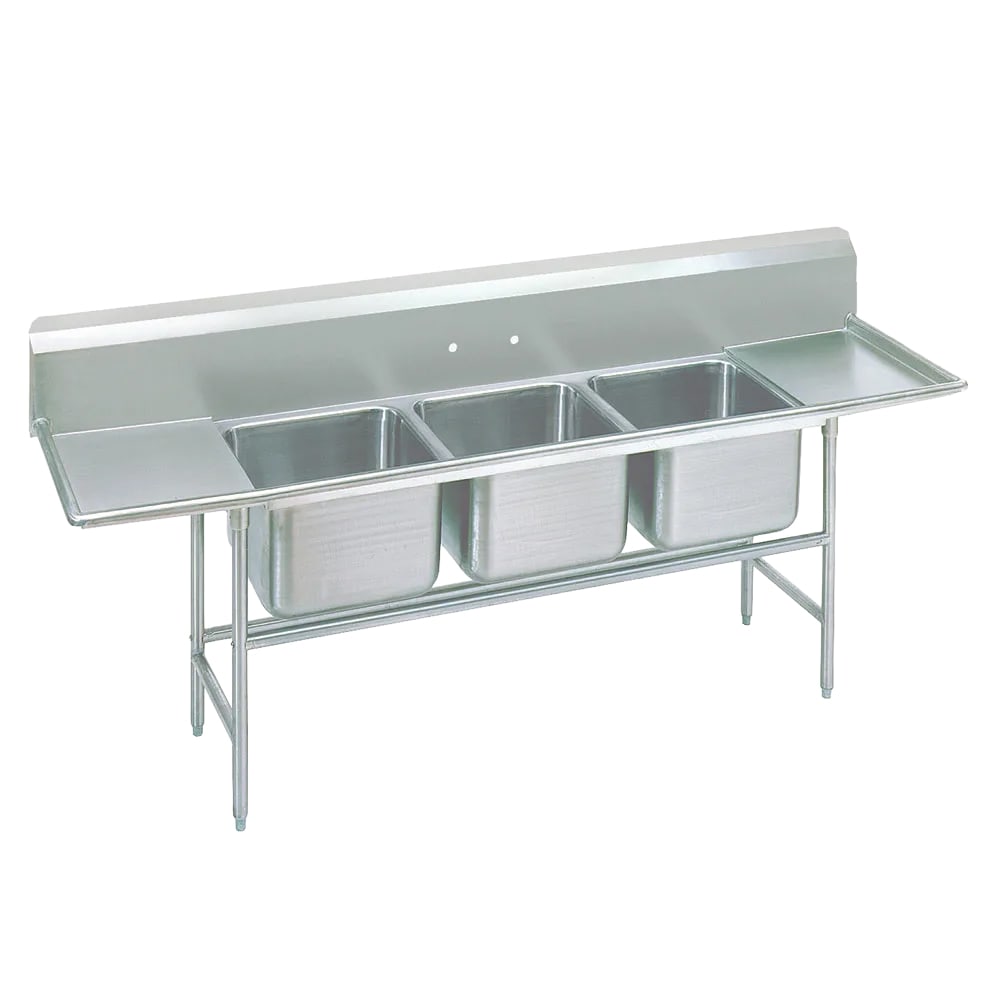 009-94236018RL 103" 3 Compartment Sink w/ 20"L x 20"W Bowl, 14" Deep