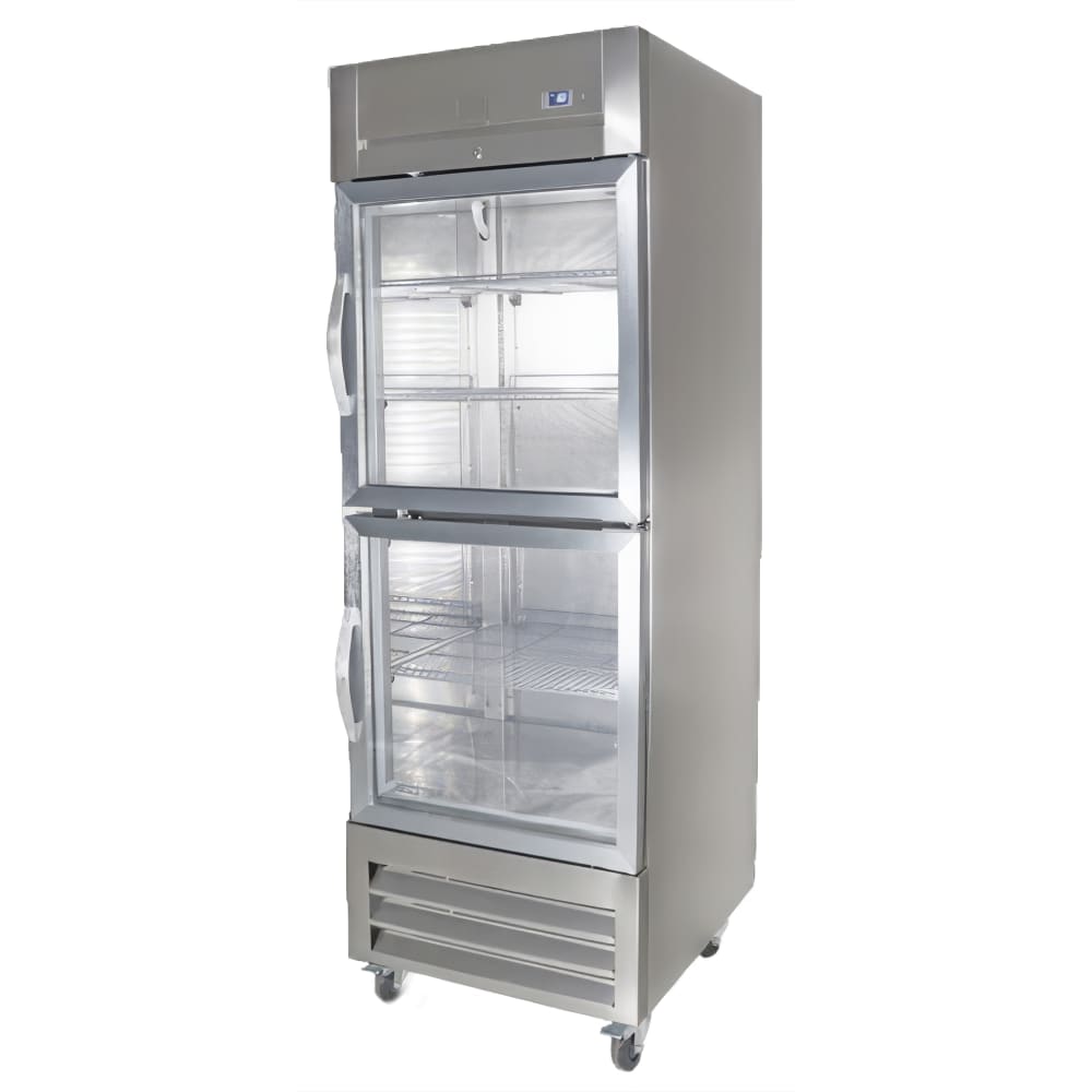 260-KCHRI27R2HGDR 27" One Section Reach In Refrigerator, (2) Right Hinge Glass Doors, 115v