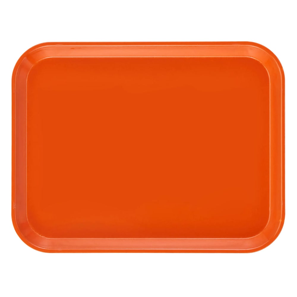 144-1014220 Fiberglass Camtray® Cafeteria Tray - 13 3/4"L x 10 5/8" W, Citrus Orange