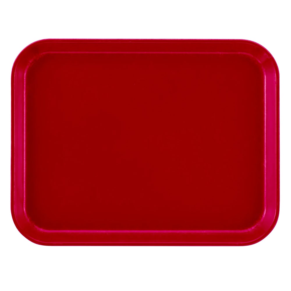 144-1014221 Fiberglass Camtray® Cafeteria Tray - 13 3/4"L x 10 5/8" W, Ever Red