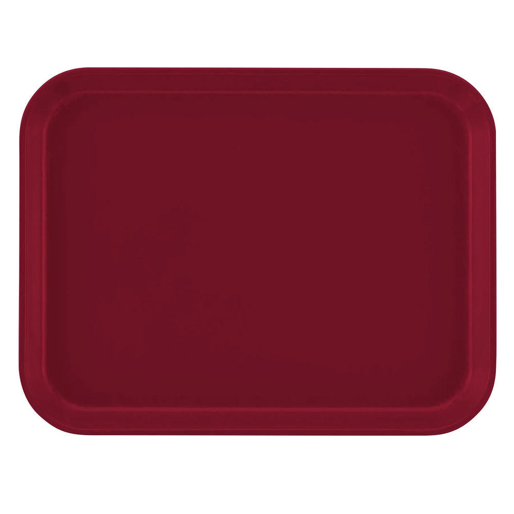 144-1014505 Fiberglass Camtray® Cafeteria Tray - 13 3/4"L x 10 5/8" W, Cherry Red