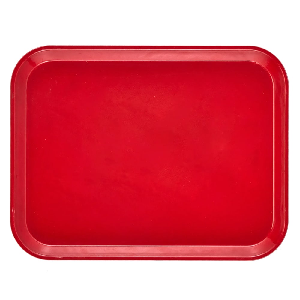 144-1014521 Fiberglass Camtray® Cafeteria Tray - 13 3/4"L x 10 3/5" W, Cambro Red