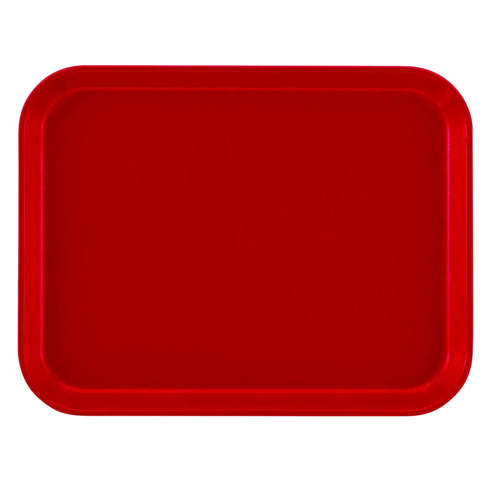 144-1014510 Fiberglass Camtray® Cafeteria Tray - 13 3/4"L x 10 5/8" W, Signal Red