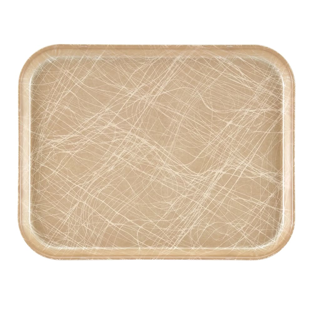 144-1014214 Fiberglass Camtray® Cafeteria Tray - 13 3/4"L x 10 5/8" W, Abstract Tan