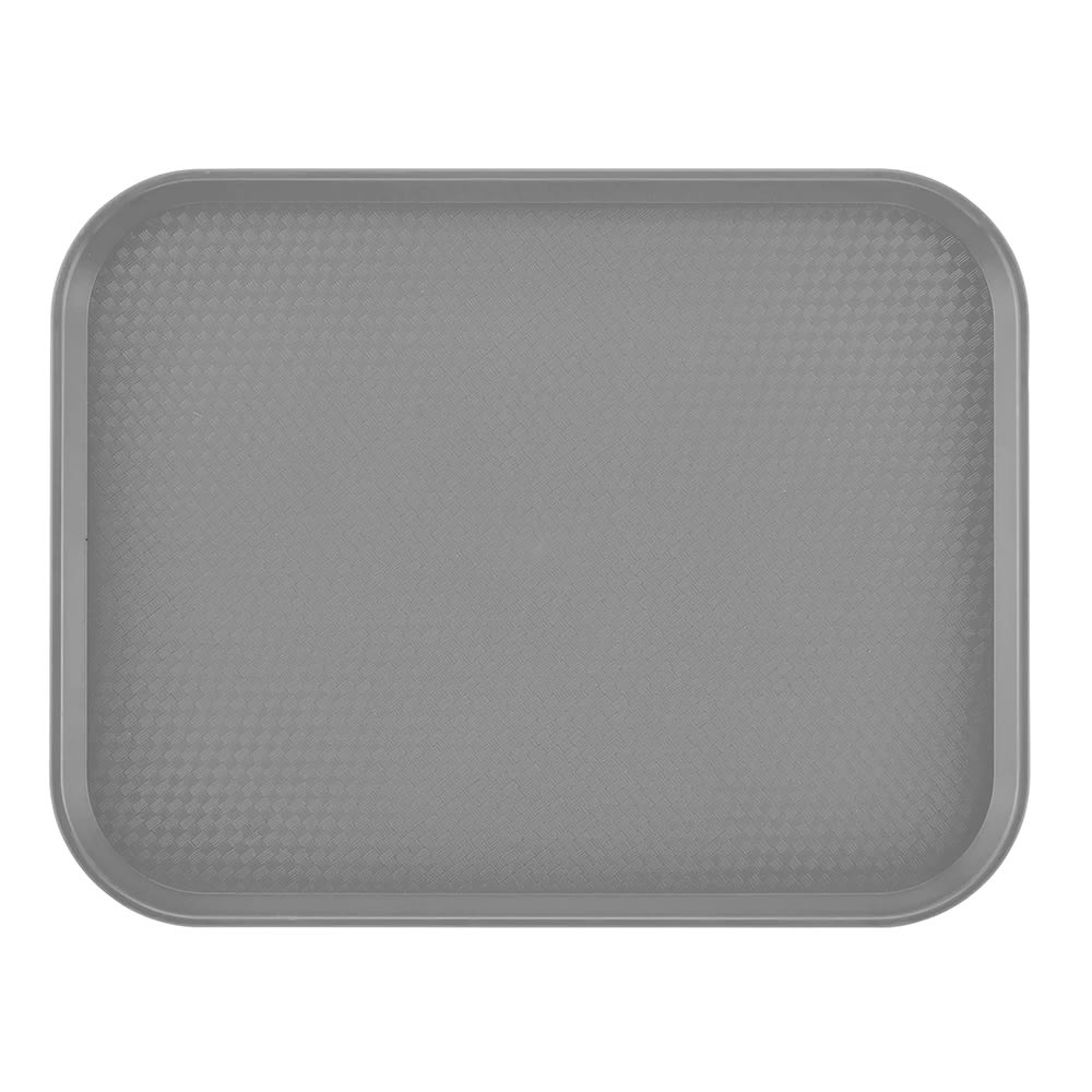 144-1014FF107 Plastic Fast Food Tray - 13 1/2"L x 10 2/5"W, Pearl Gray
