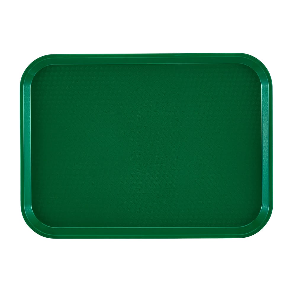 144-1014FF119 Plastic Fast Food Tray - 13 1/2"L x 10 2/5"W, Sherwood Green