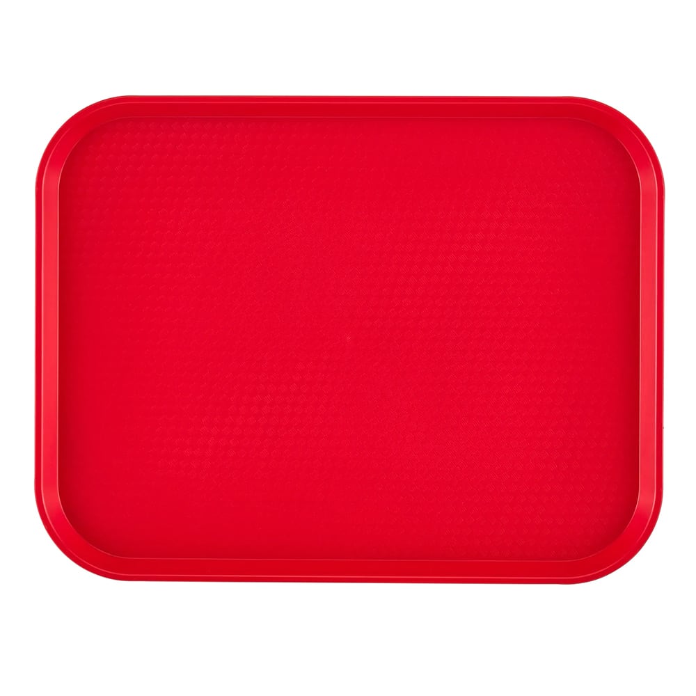 144-1014FF163 Plastic Fast Food Tray - 13 1/2"L x 10 2/5"W, Red