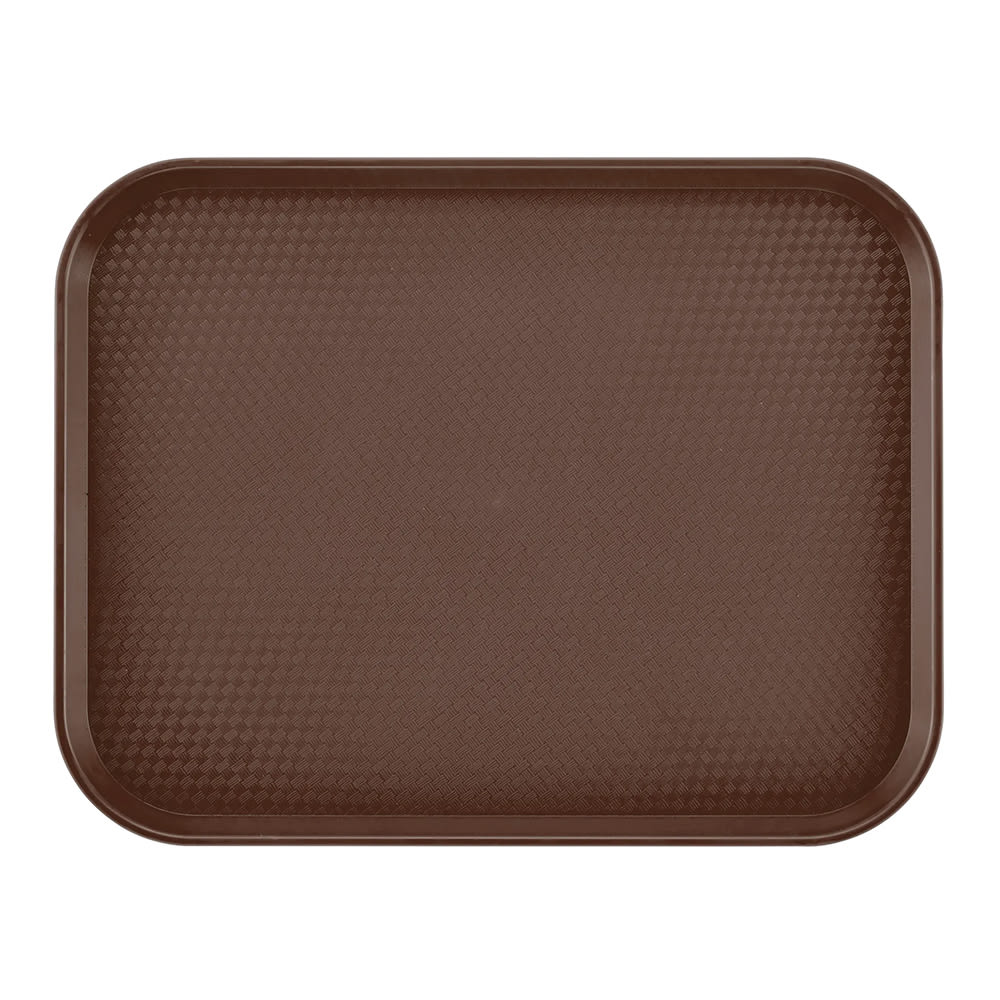 144-1014FF167 Plastic Fast Food Tray - 13 1/2"L x 10 2/5"W, Brown