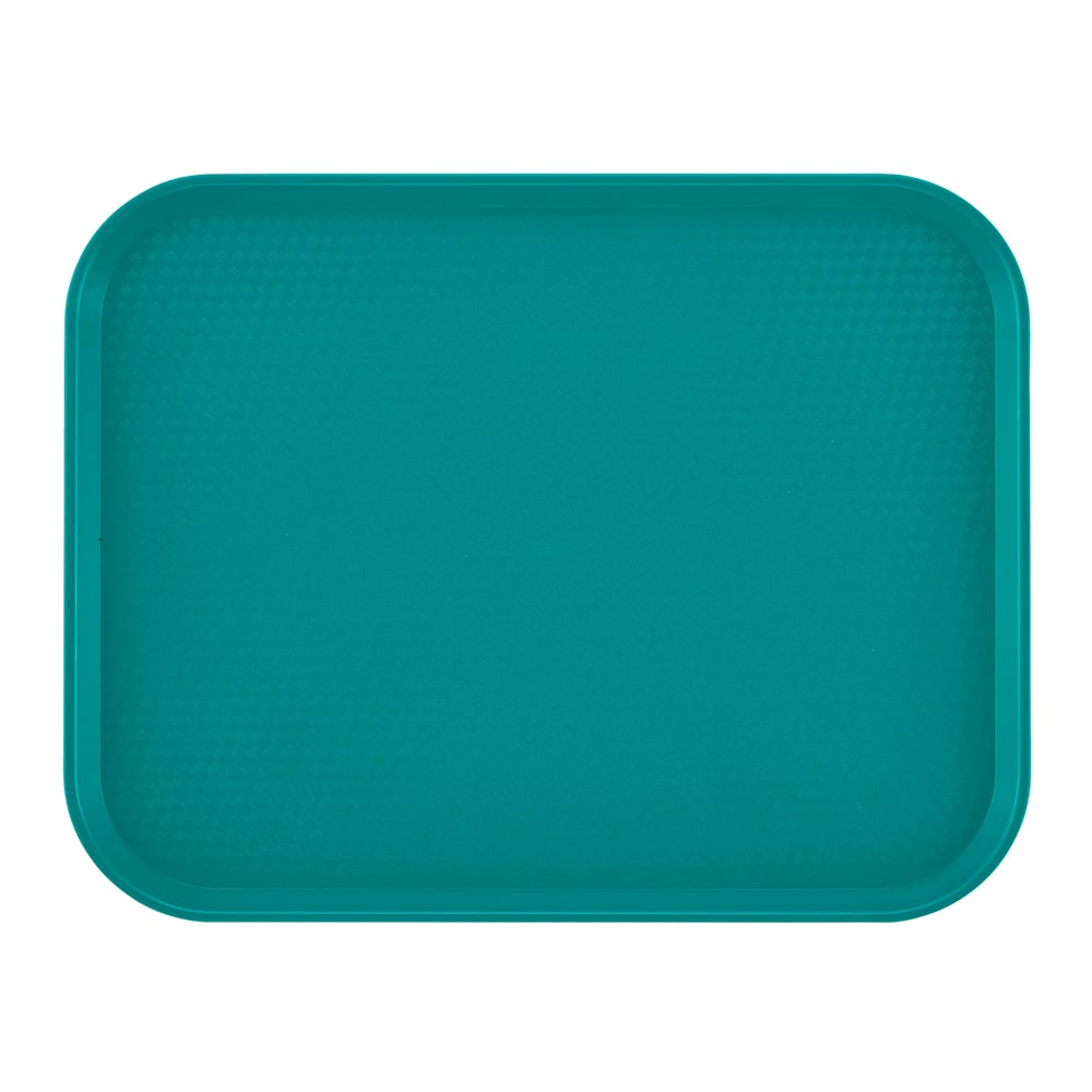 144-1014FF414 Plastic Fast Food Tray - 13 1/2"L x 10 2/5"W, Teal