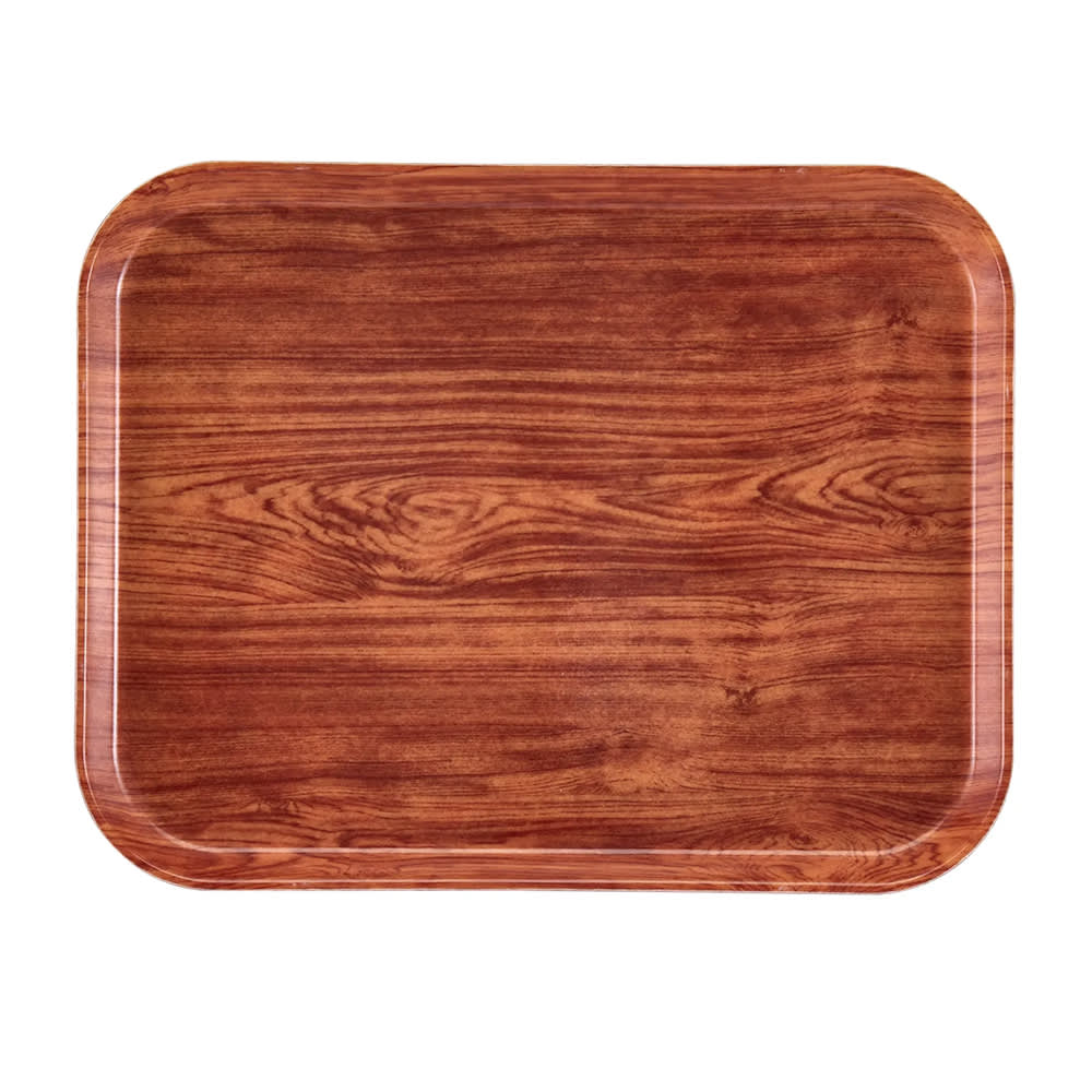 144-1015309 Fiberglass Camtray® Cafeteria Tray Insert - 15"L x 10 1/10" W, Java Teak