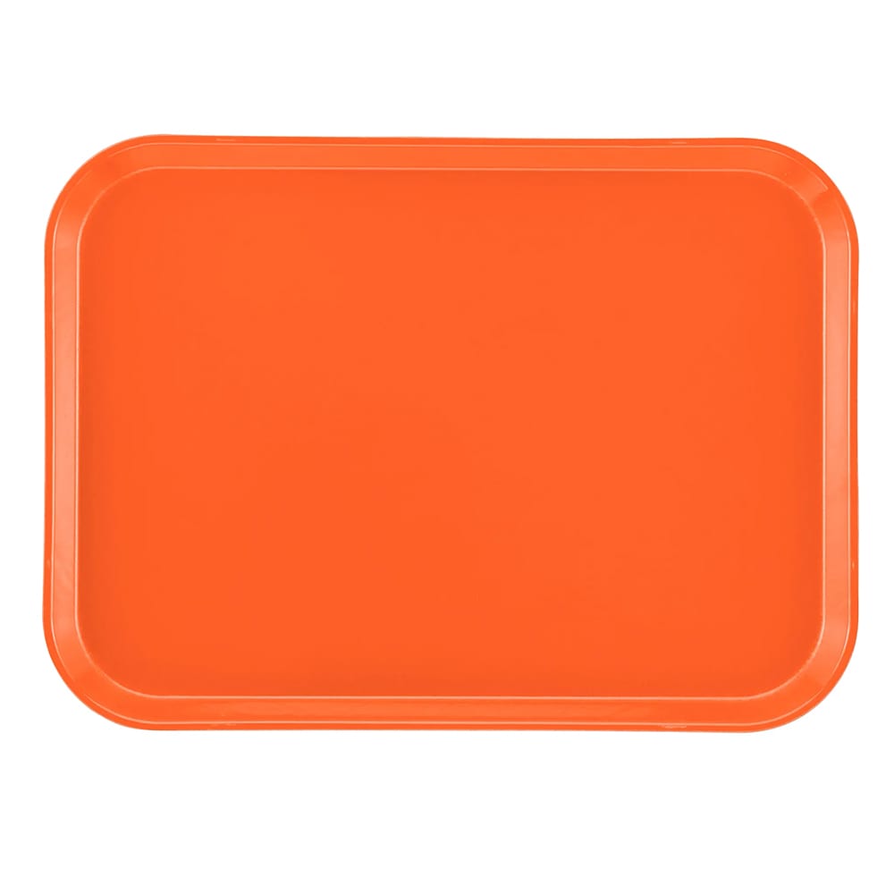144-1216220 Fiberglass Camtray® Cafeteria Tray - 16 3/10" L x 12"W, Citrus Orange