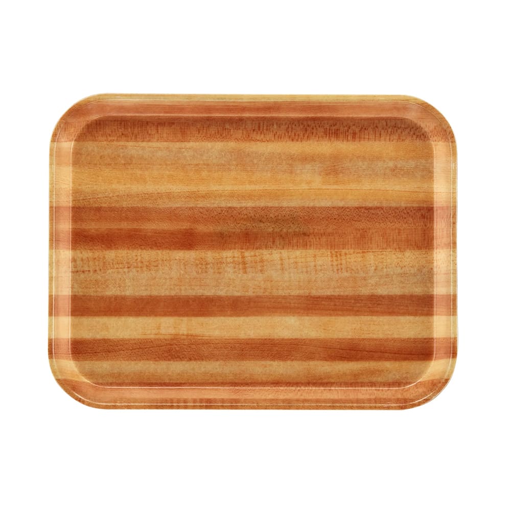 144-1216303 Fiberglass Camtray® Cafeteria Tray - 16 3/10" L x 12"W, Light Butcher Block