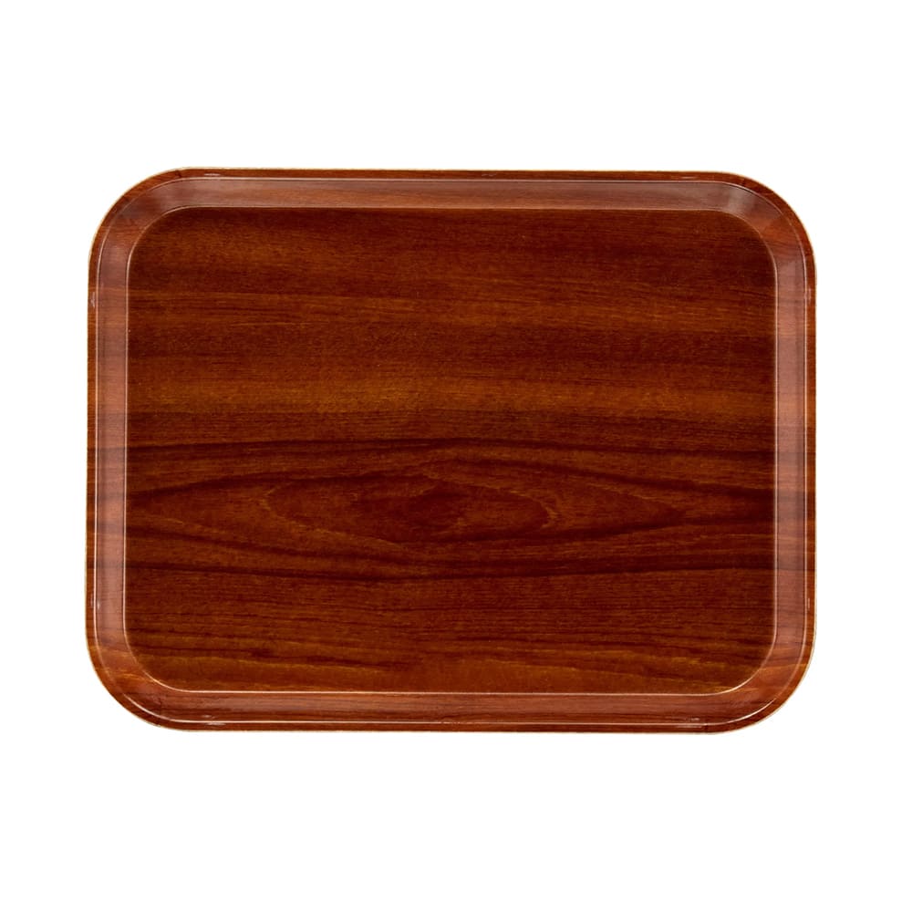 144-1216308 Fiberglass Camtray® Cafeteria Tray - 16 5/16" L x 12"W, Burma Teak