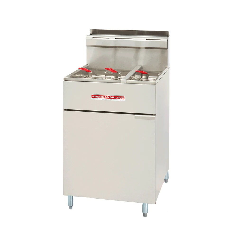386-AF5025NG Gas Fryer - (1) 50 lb Vat & (1) 25 lb Vat, Floor Model, Natural Gas