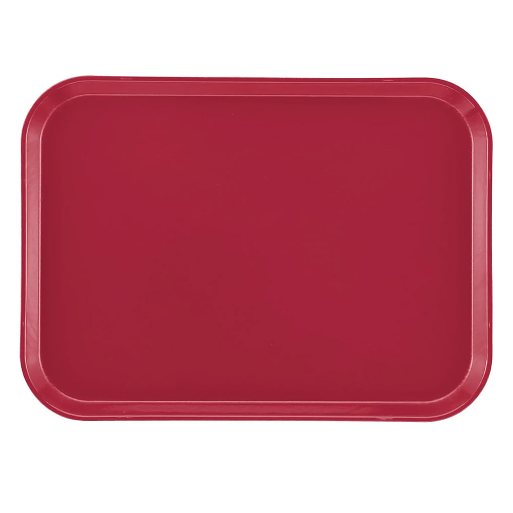 144-1318505 Fiberglass Camtray® Cafeteria Tray - 17 3/4"L x 12 3/5" W, Cherry Red