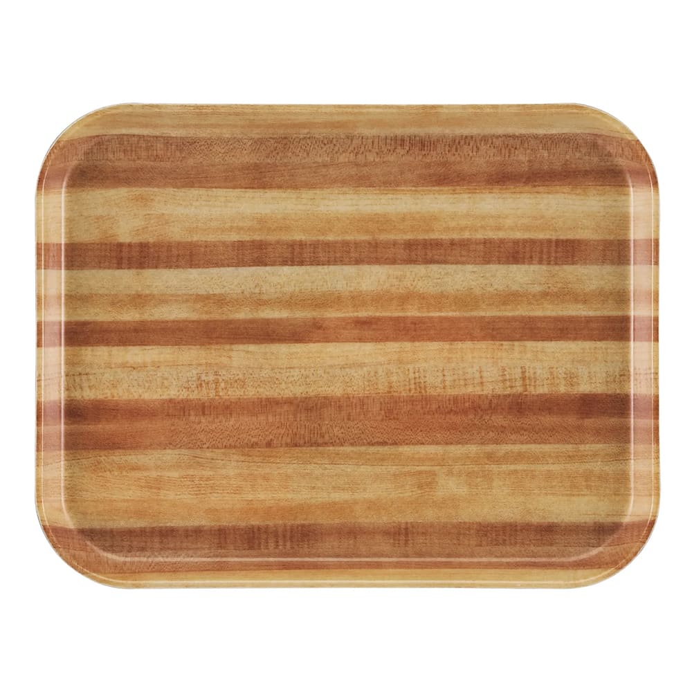 144-1520303 Fiberglass Camtray® Cafeteria Tray - 20 1/4"L x 15"W, Light Butcher Block
