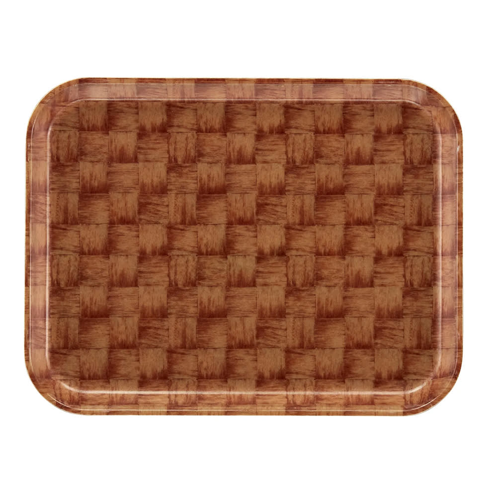 144-1826301 Fiberglass Camtray® Cafeteria Tray - 25 3/4"L x 17 4/5"W, Dark Basketweave