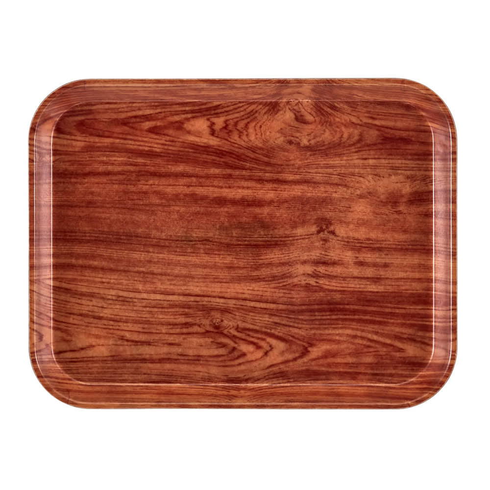 144-1826309 Fiberglass Camtray® Cafeteria Tray - 25 3/4"L x 17 4/5"W, Java Teak