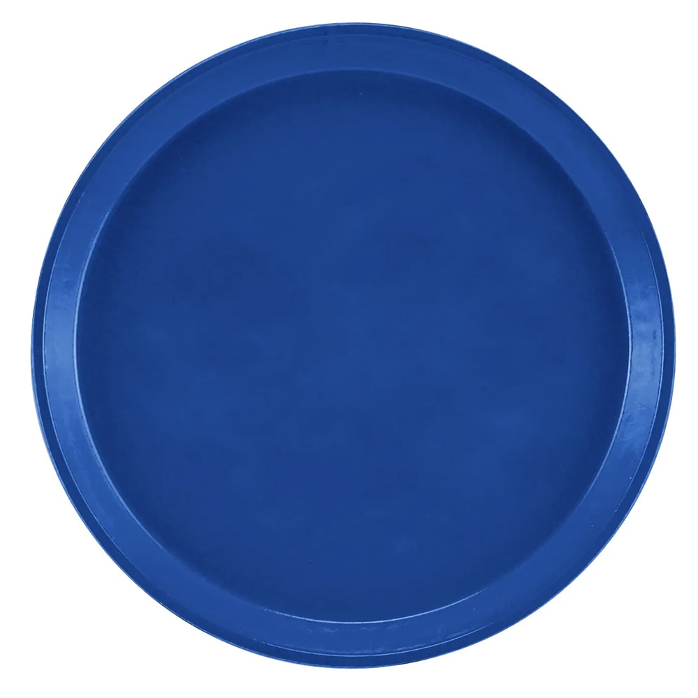 144-1300123 13" Round Serving Camtray - Fiberglass, Amazon Blue