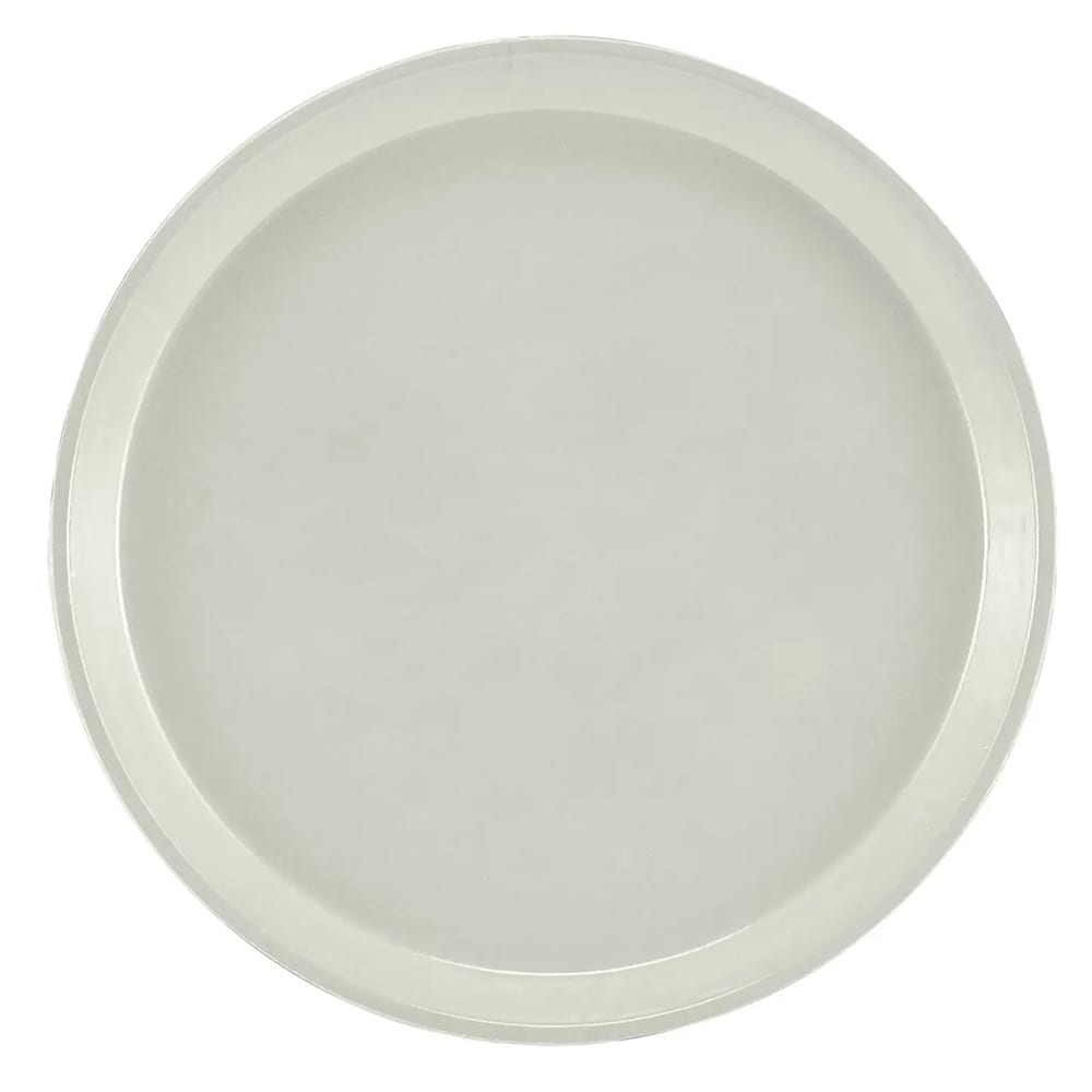 144-1950101 19 1/2" Round Serving Camtray - Low-Profile, Fiberglass, Antique Parchment