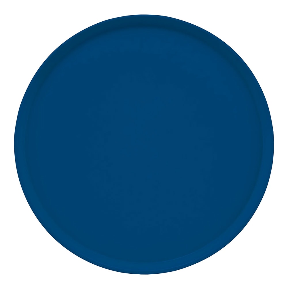 144-1950123 19 1/2" Round Serving Camtray - Low-Profile, Fiberglass, Amazon Blue