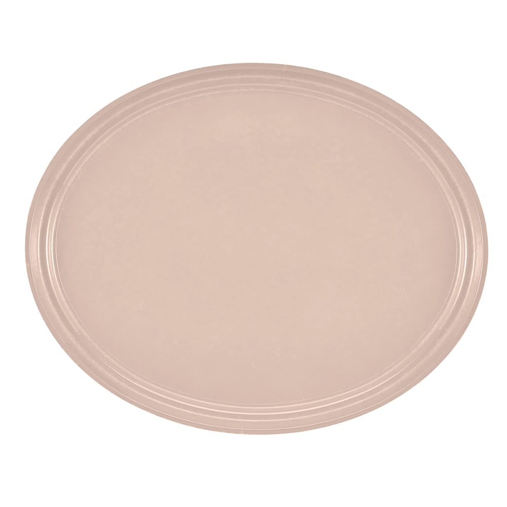 144-2700101 Oval Serving Camtray - 22x27", Fiberglass, Antique Parchment