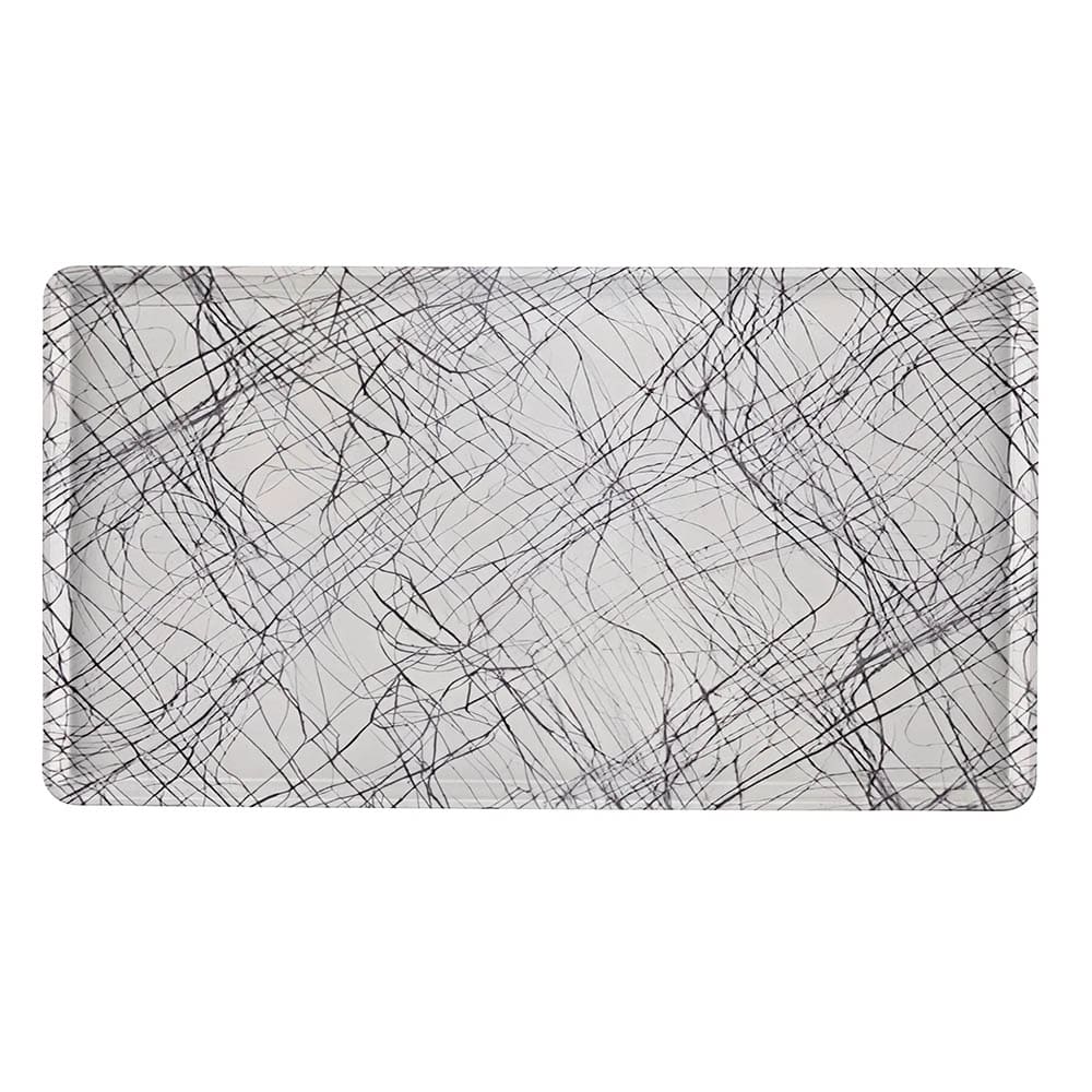 144-1216D277 Rectangular Dietary Tray - For Patient Feeding, 12" x 16", Swirl Gray