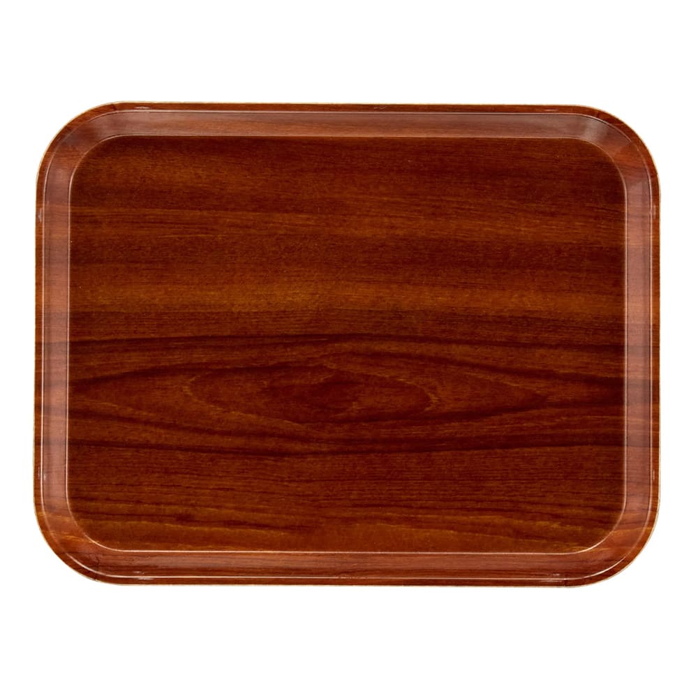 144-1216D308 Rectangular Dietary Tray - For Patient Feeding, 12" x 16", Burma Teak