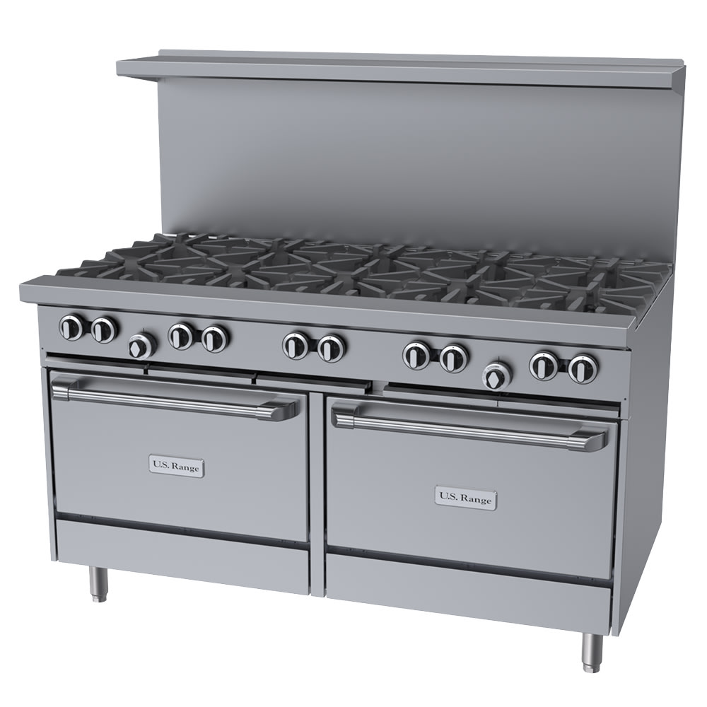 451-U6010RRLP 60" 10 Burner Gas Range w/ (2) Standard Ovens, Liquid Propane