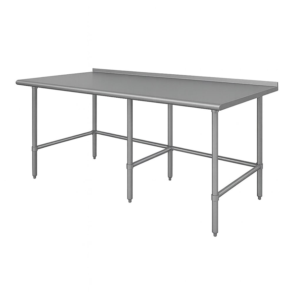 009-TSFG368 96" 16 ga Work Table w/ 430 Series Stainless Top, 1 1/2" Backsplash