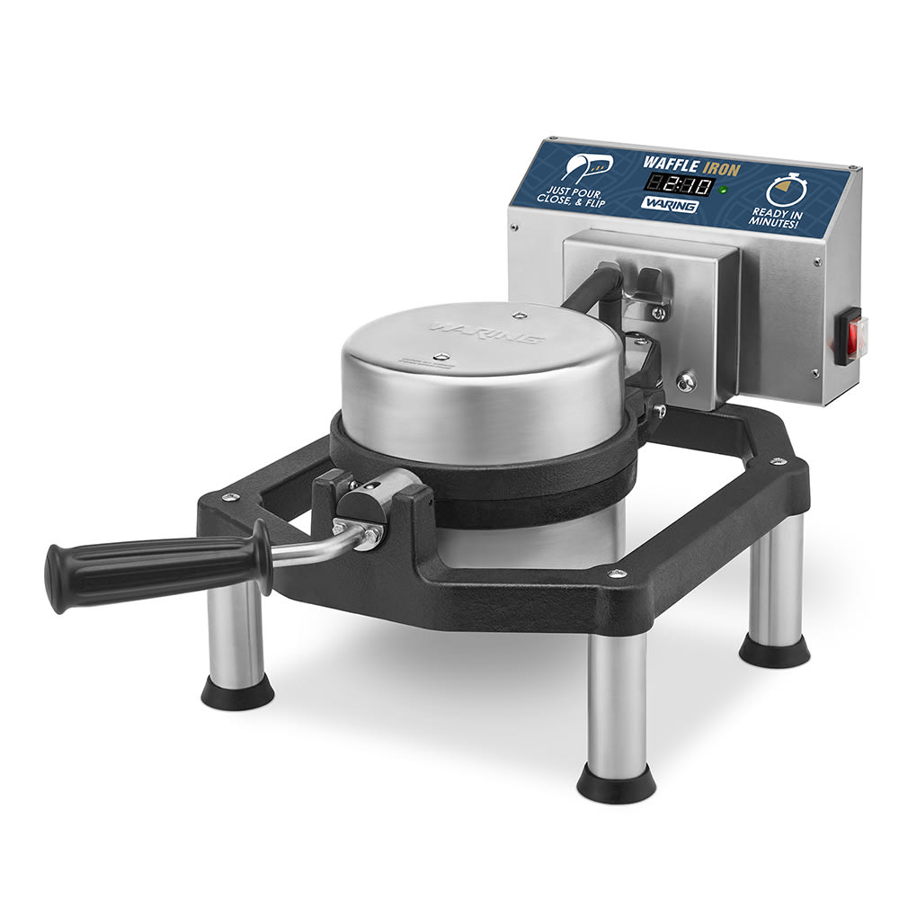 141-WWHD500 Single Classic Belgian Waffle Maker w/ Cast Iron Grids, 1600W
