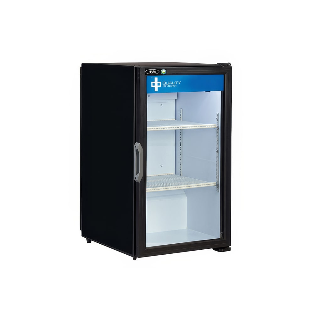 576-DC6HCBLK 20 3/8" Countertop Refrigerator w/ Front Access - Swing Glass Door, Black, 115v
