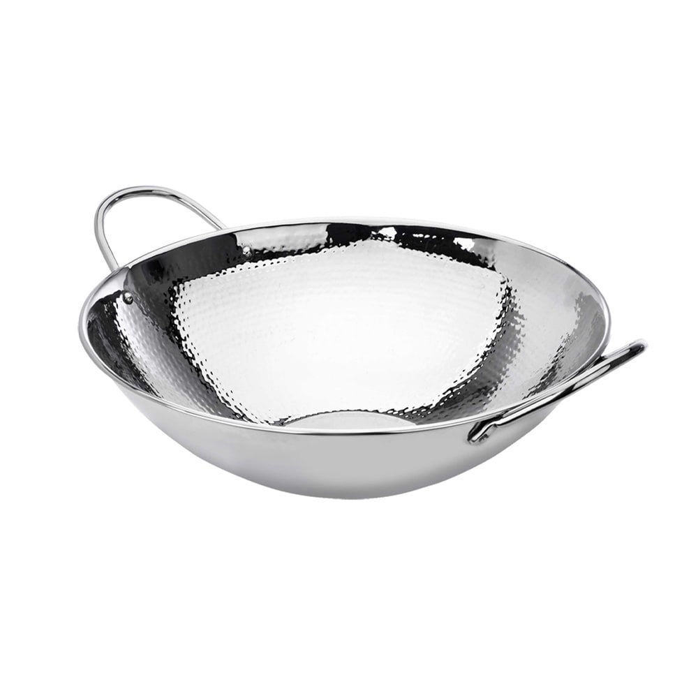 969-5702 14" Stainless Stir Fry Pan - Cooking and Serving