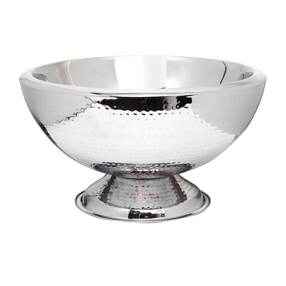 969-7043H 8 3/4" Double Walled Wine Ice Bowl - Stainless Steel, Hammered Finish