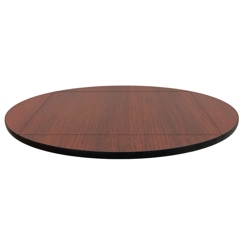 256-MB3636FLIP51M 36" Square to 51" Round Melamine Table Top, Mahogany