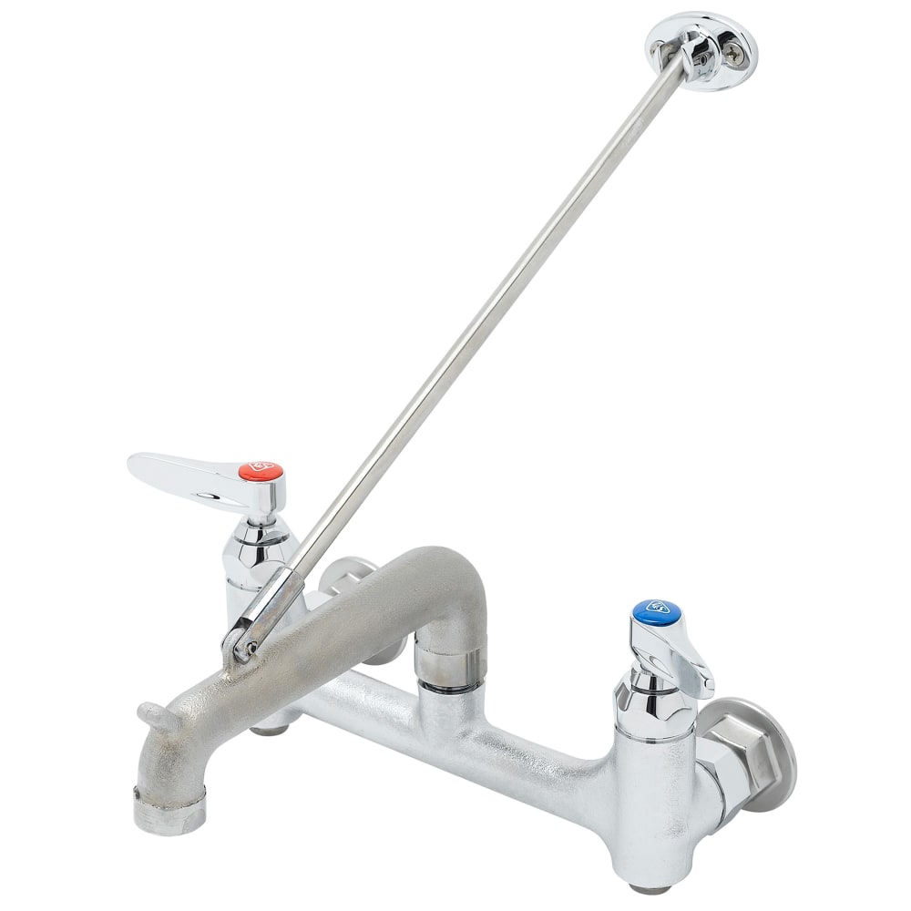 064-B0660BSTR Service Sink Faucet, Adj. 8" Center, Top Support Brace, Rough Chrome