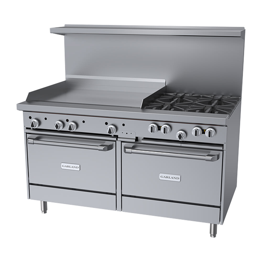 451-G604G36RRLP 60" 4 Burner Gas Range w/ Griddle & (2) Standard Ovens, Liquid Propane