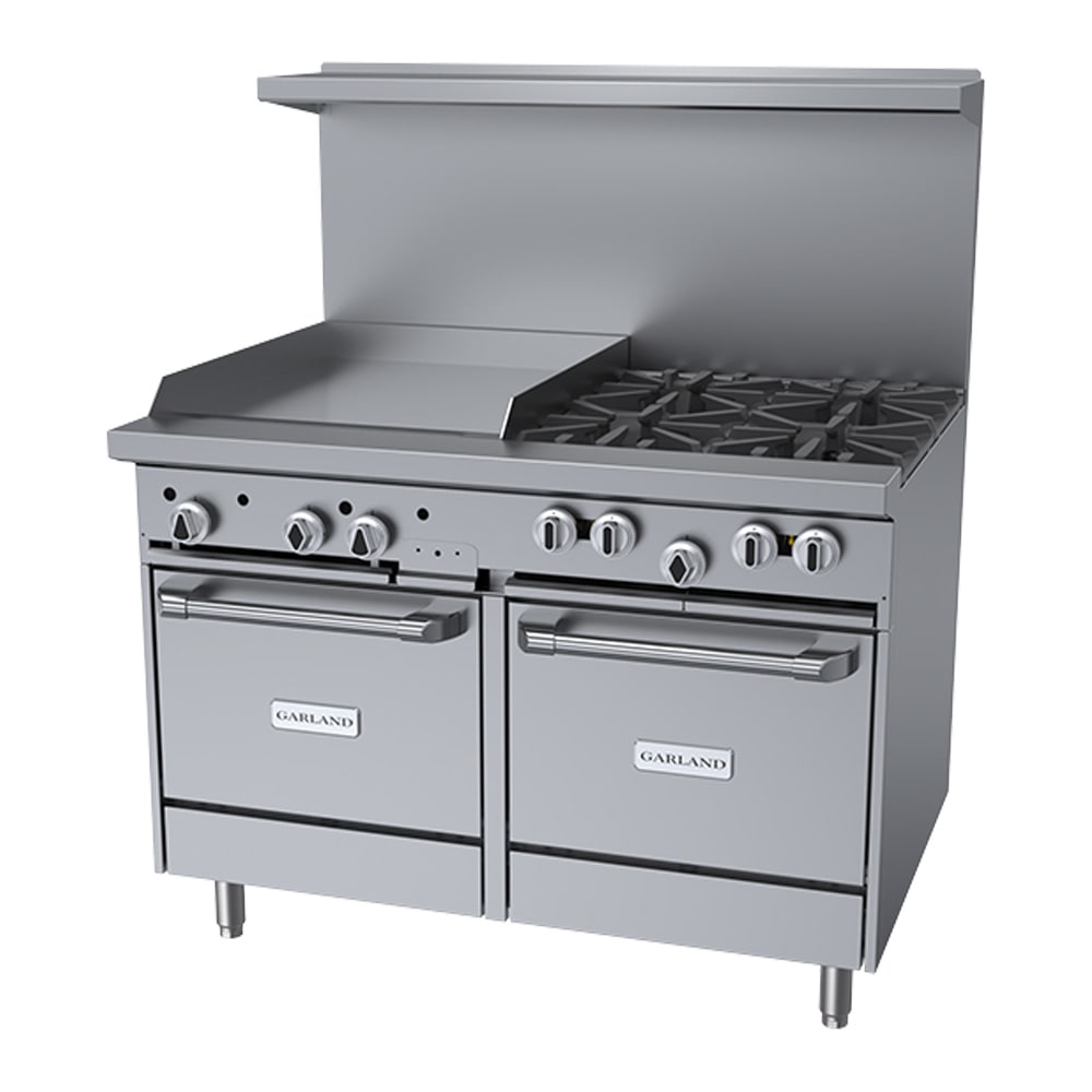 451-G484G24LLLP 48" 4 Burner Gas Range w/ Griddle & (2) Space Saver Ovens, Liquid Propan...