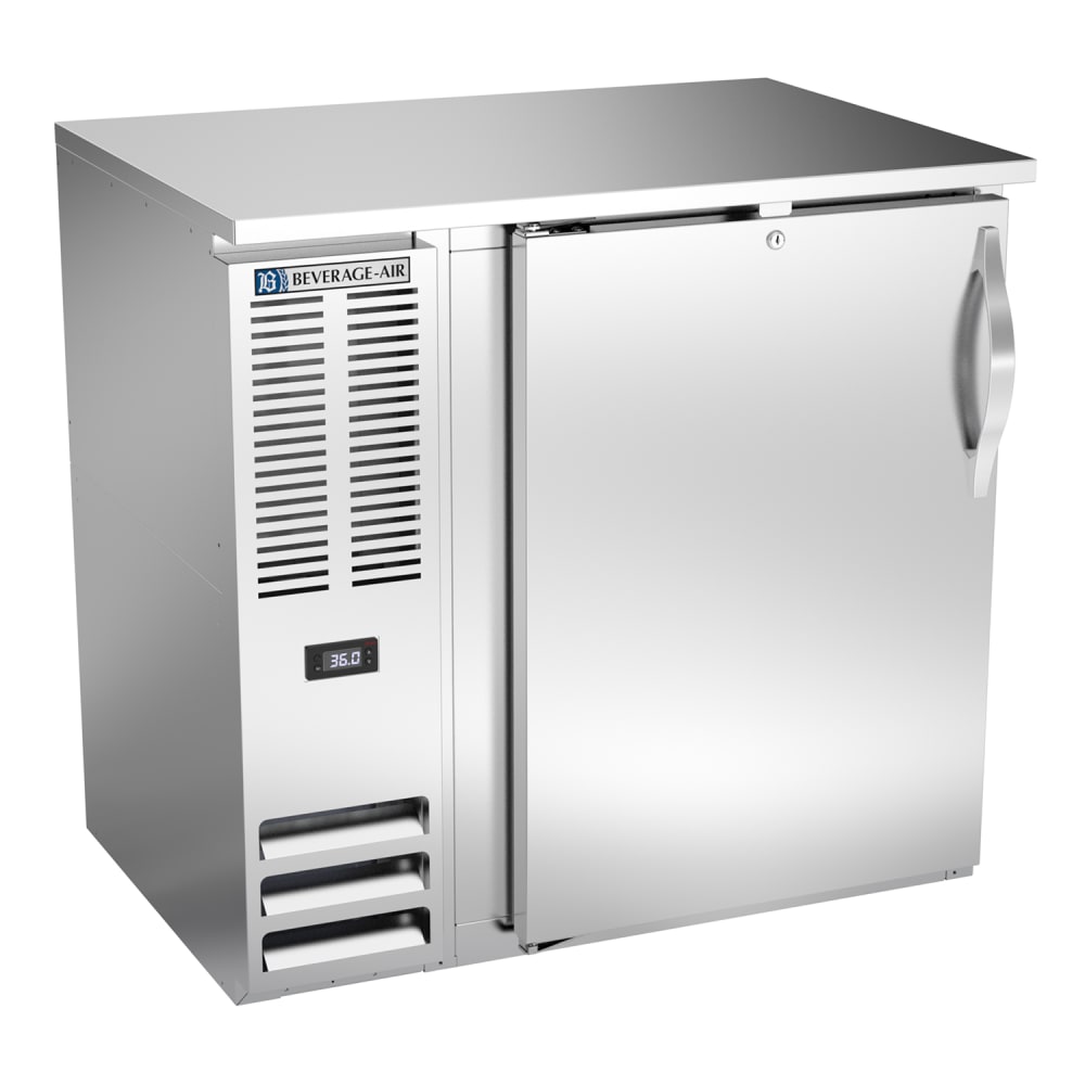 118-BB36HC1FS27 36" Bar Refrigerator - 1 Swinging Solid Door, Stainless, 115v