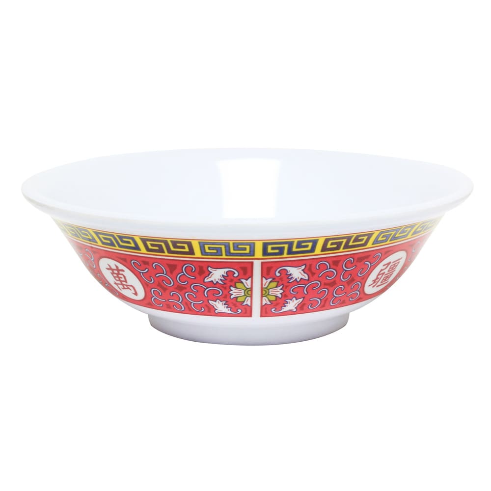 438-5060TR 22 oz Round Melamine Bowl, Red/White