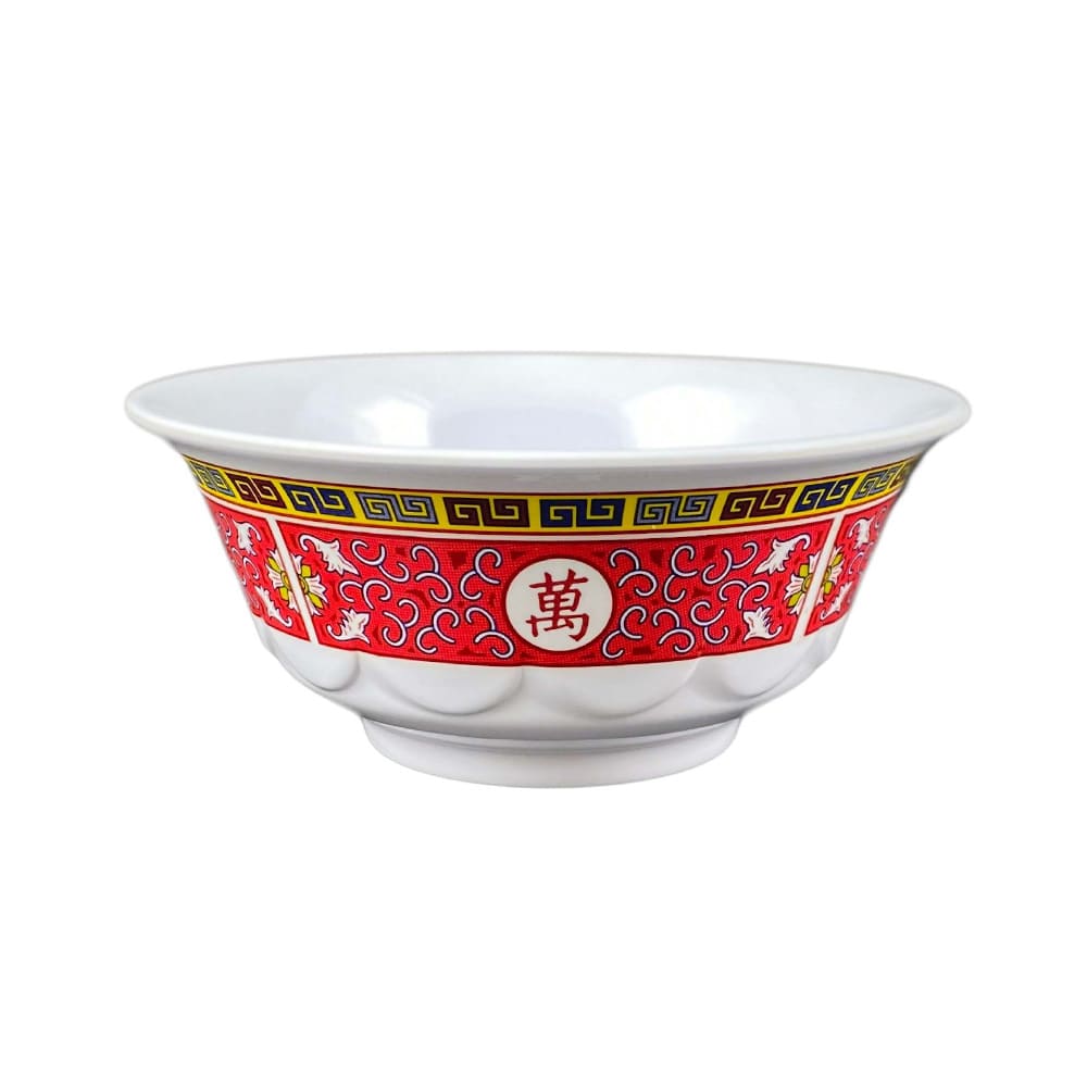 438-5265TR 25 oz Round Melamine Bowl, Red/White