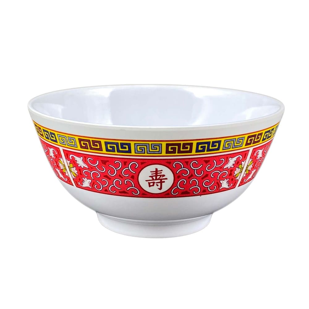 438-5206TR 25 oz Melamine Rice Bowl, Red/White