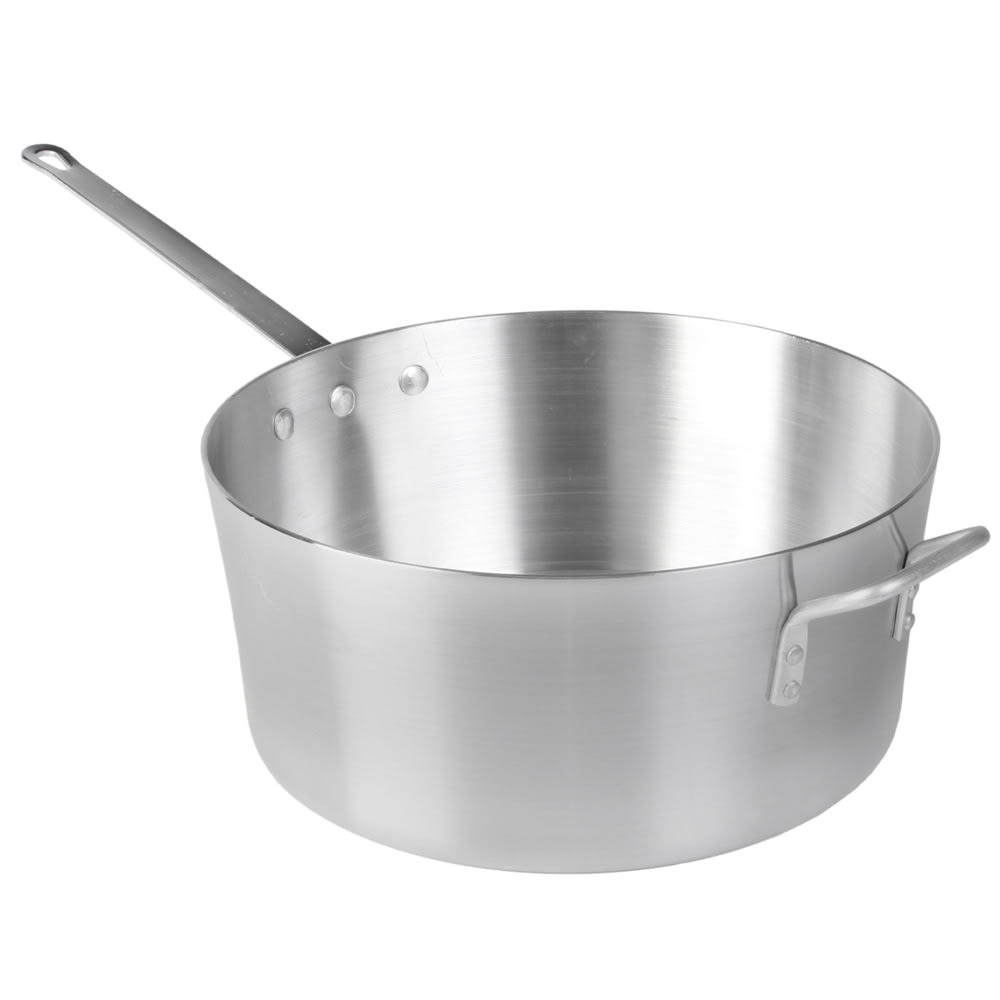 438-ALSKSS008 10 qt Aluminum Saucepan w/ Solid Metal Handle