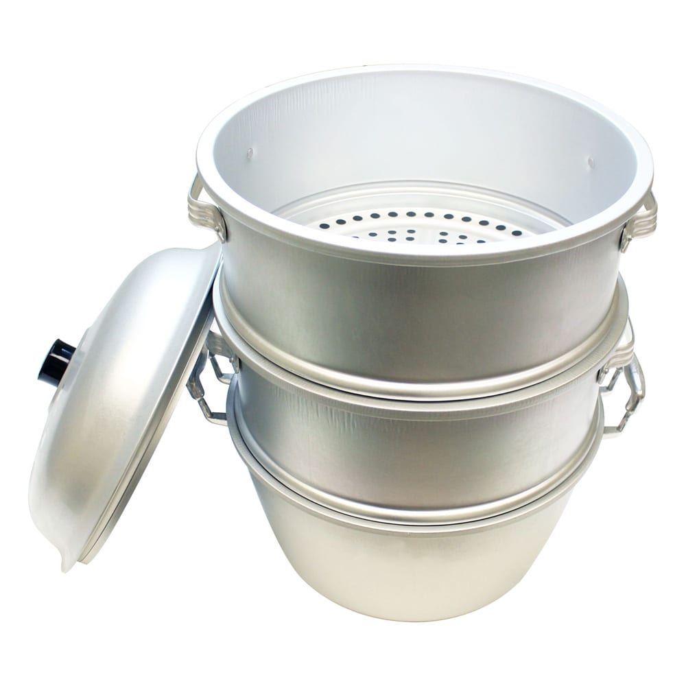 438-ALST012 21" Round Chinese Steamer Set, Aluminum